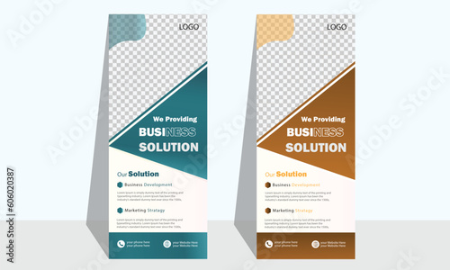 Modern Business Roll Up Banner Design Template Layout 