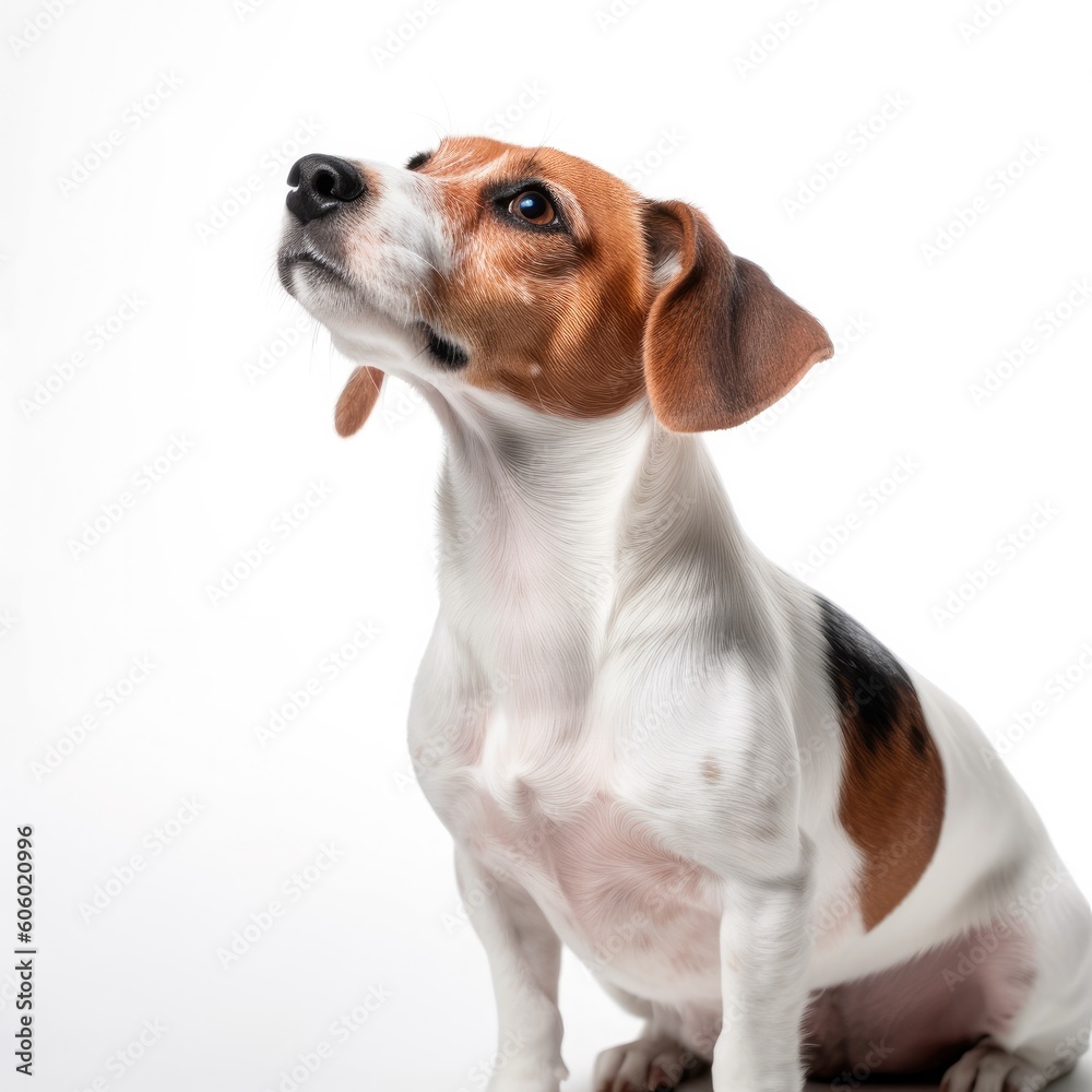 Jack Russell Terrier dog isolated on white background. Generative AI Jack Russell Terrier dog isolated on white background. Generative AI