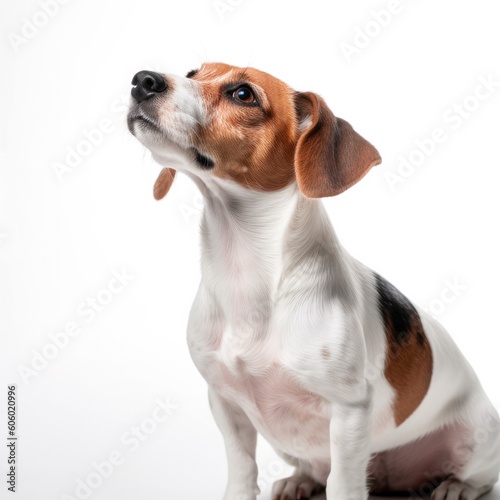 Jack Russell Terrier dog isolated on white background. Generative AI