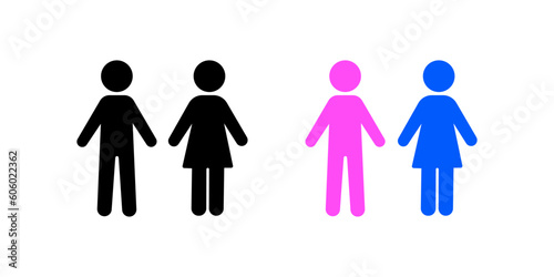 Stick figures of abstract man and women in different variations.