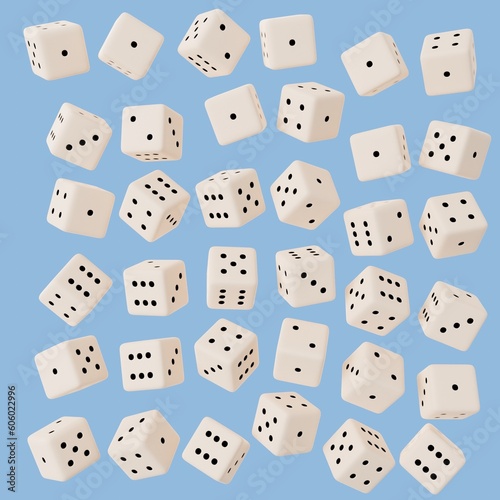 Dice set white 3d simple cute