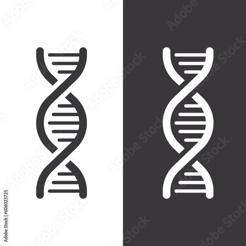 DNA simple icon. Research or test. Doctor examines human DNA. Genetic science and explore gene chromosome. Vector illustration isolated.