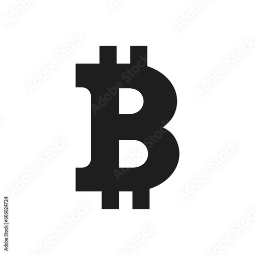 Bitcoin Letter B Symbol Isolated Vector Illustration