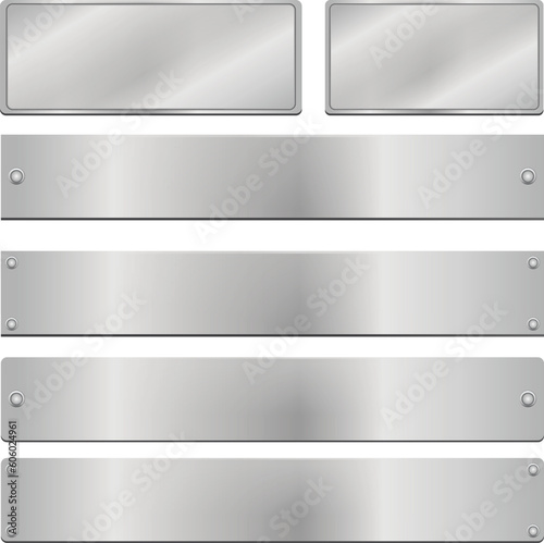 Set of metallic door plates clipart