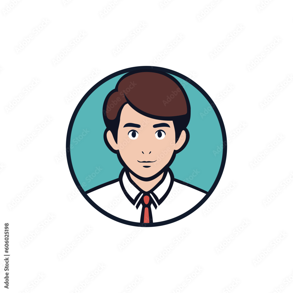 professional man avatar profile picture wearing white shirt vector illustration template design