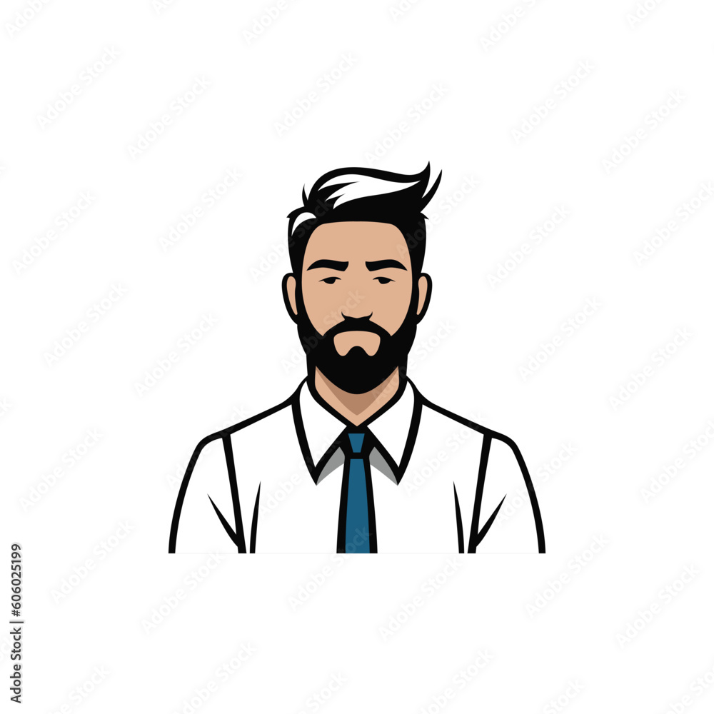 professional bearded man avatar profile picture with white shirt vector illustration template design professional bearded man avatar profile picture with white shirt vector illustration template design