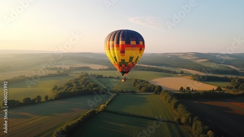 Experience the ultimate sense of freedom and adventure with a hot air balloon ride over a beautiful countryside. Generated by AI.