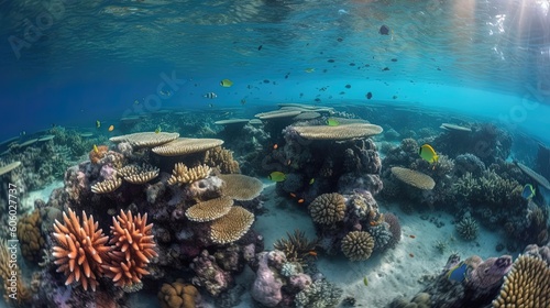 Embark on an extraordinary tour of the Great Barrier Reef, where you'll witness the unparalleled beauty of one of the world's most iconic natural wonders. Generated by AI.