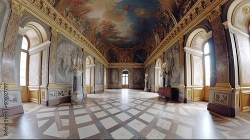 Experience the magnificence of the Palace of Versailles with a guided tour through its legendary halls and gardens. Generated by AI.