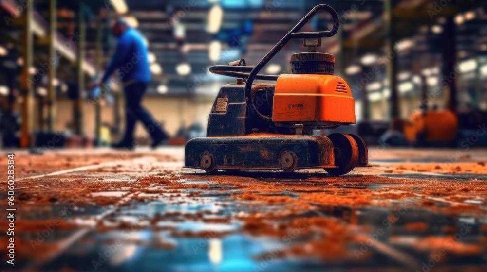 cleaning floor with machine, ai generative cleaning floor with machine, ai generative