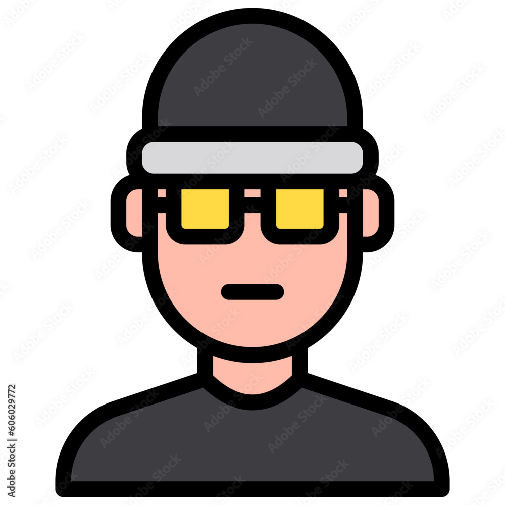 Hacker filled outline icon