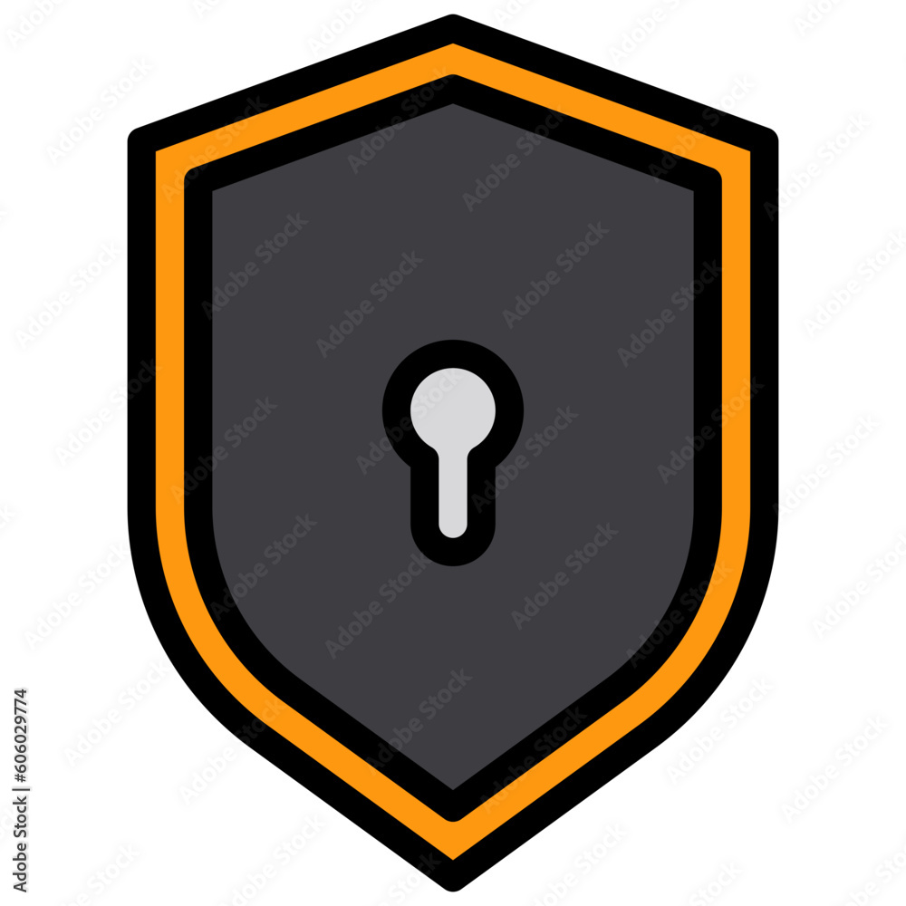 Shield filled outline icon