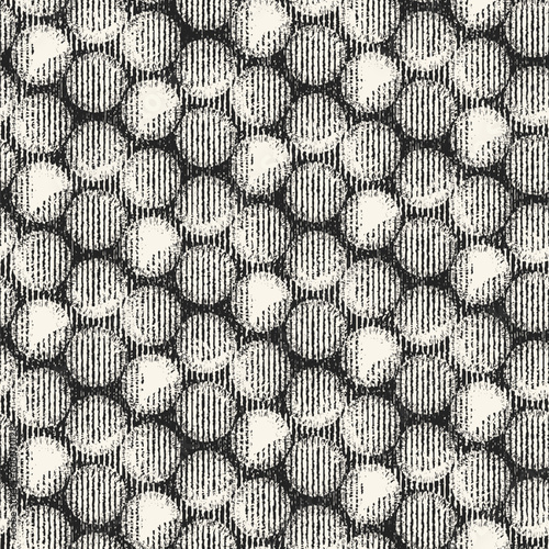 Monochrome Ikat Textured Dotted Pattern
