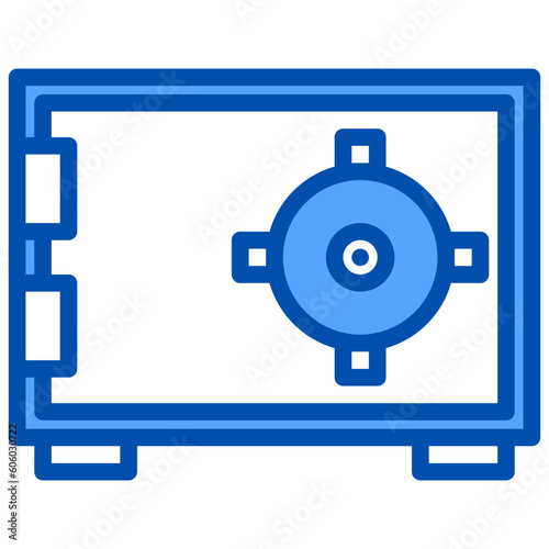 Safebox blue outline icon