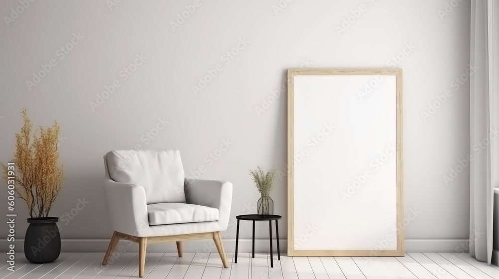 Room with blank poster Room with blank poster