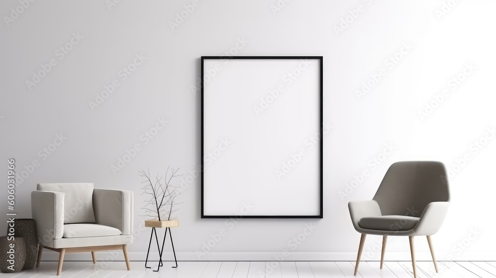 Room with blank poster Room with blank poster