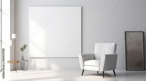 Room with blank poster