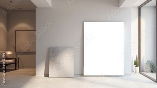 Room with blank poster