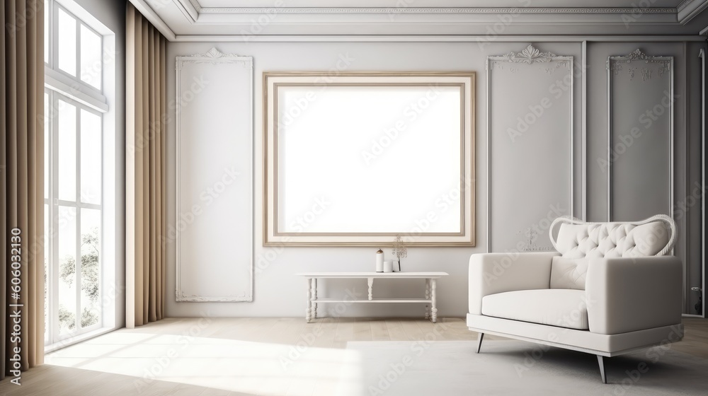 White poster on the wall White poster on the wall