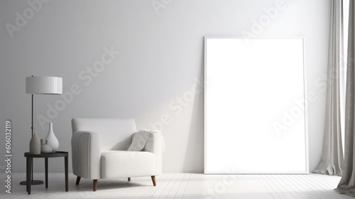 White poster on the wall