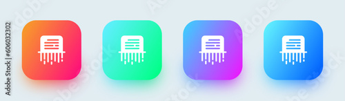 Paper shredder solid icon in square gradient colors. Delete signs vector illustration.