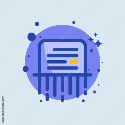 Paper shredder flat illustration. Delete signs vector illustration.