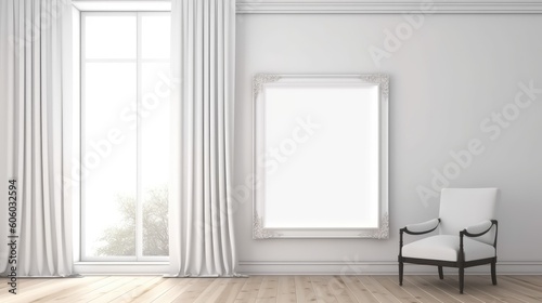 Room with blank poster