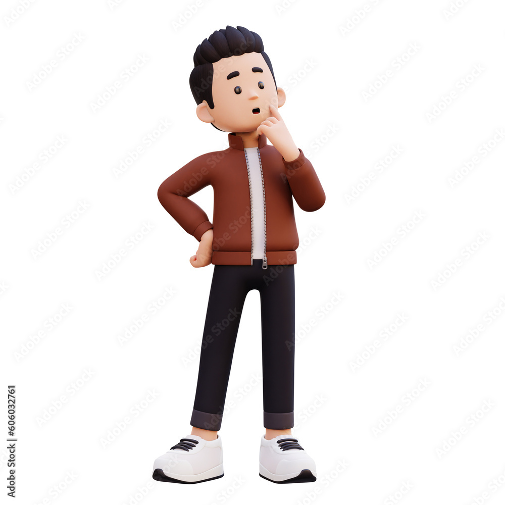 3d male character thinking 3d male character thinking