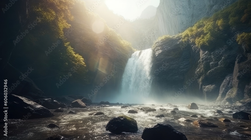 Epic view of waterfall