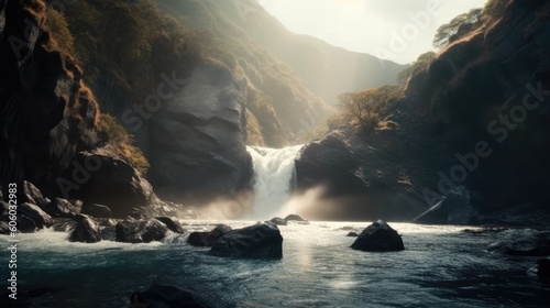 Epic view of waterfall