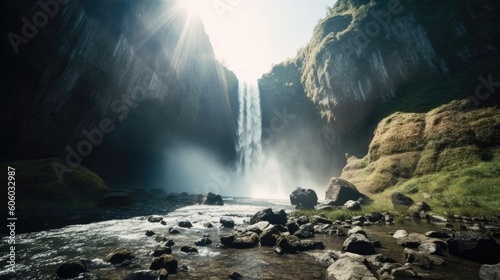 Epic view of waterfall