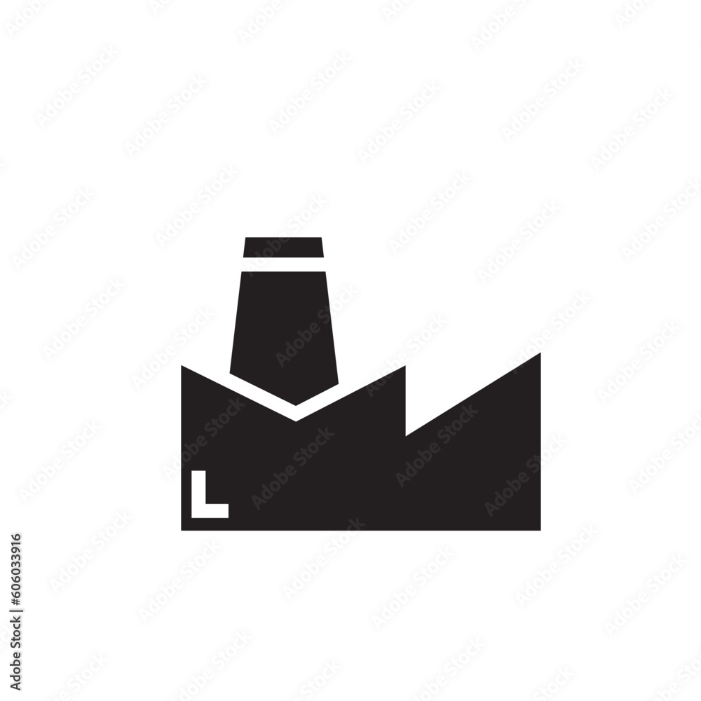 Eco Building Factory Icon Eco Building Factory Icon