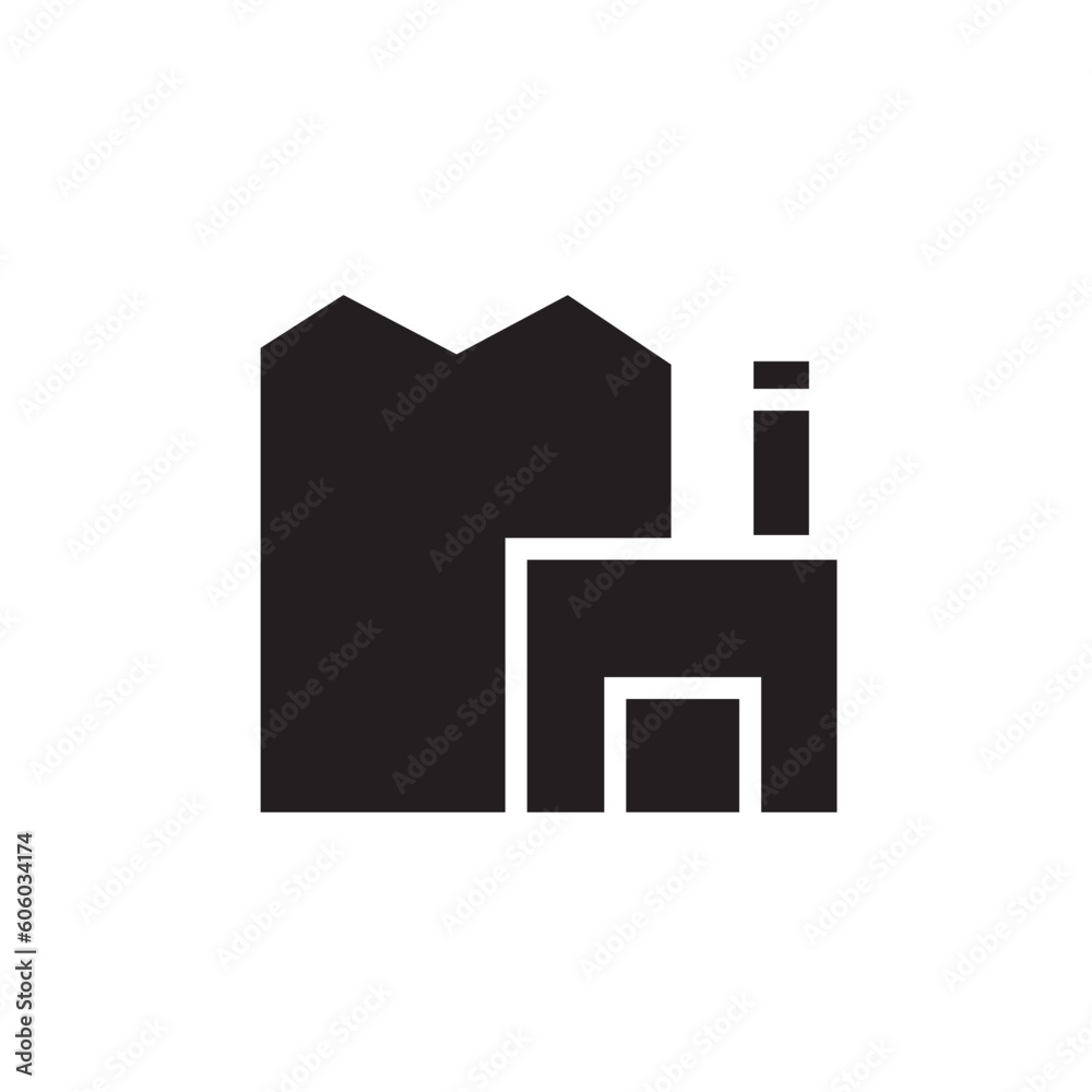 Eco Building Factory Icon Eco Building Factory Icon