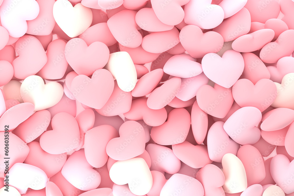 Background with lots of cute pink 3D hearts Background with lots of cute pink 3D hearts