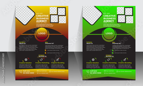 Corporate business flyer template design set with blue, magenta, red and yellow color.Brochure design,
Template vector design for Brochure, AnnualReport, Magazine, Poster, Corporate Presentation, Port