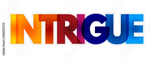 Intrigue colorful text quote, concept background