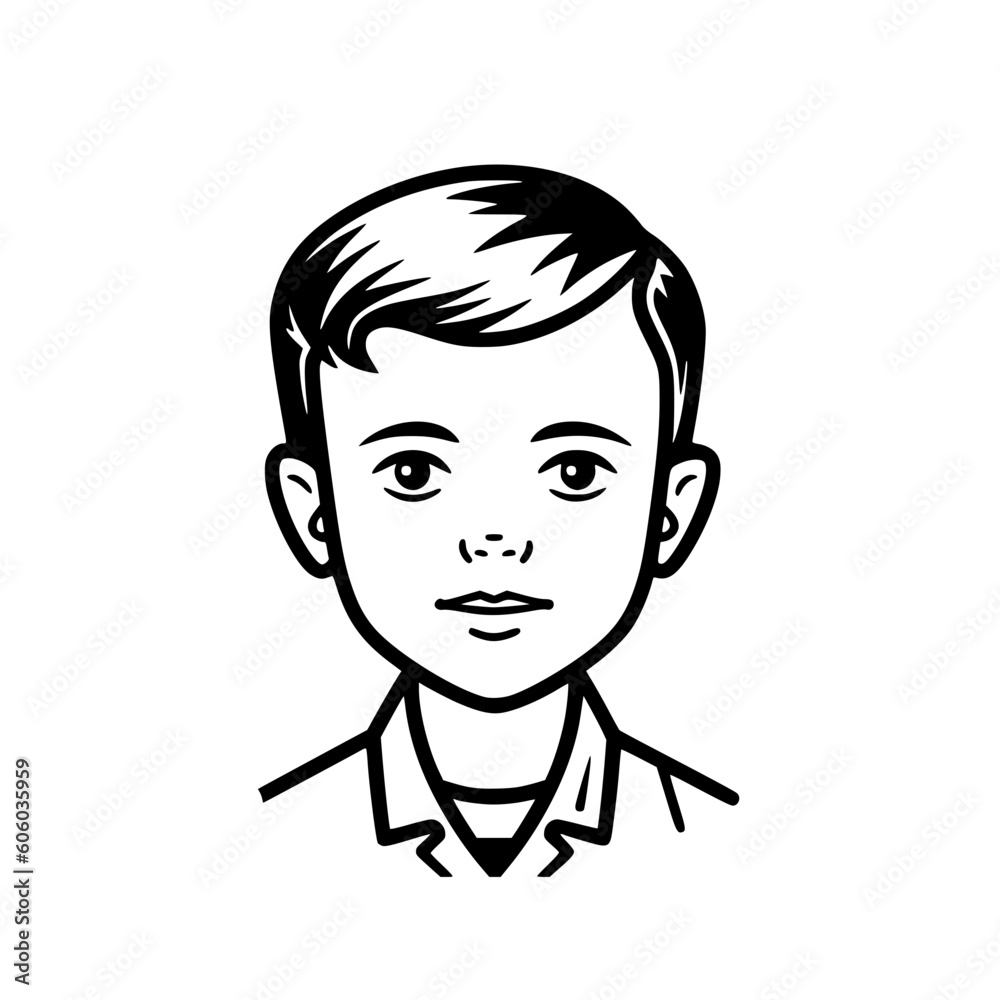 Boy portrait vector illustration isolated on transparent background Boy portrait vector illustration isolated on transparent background