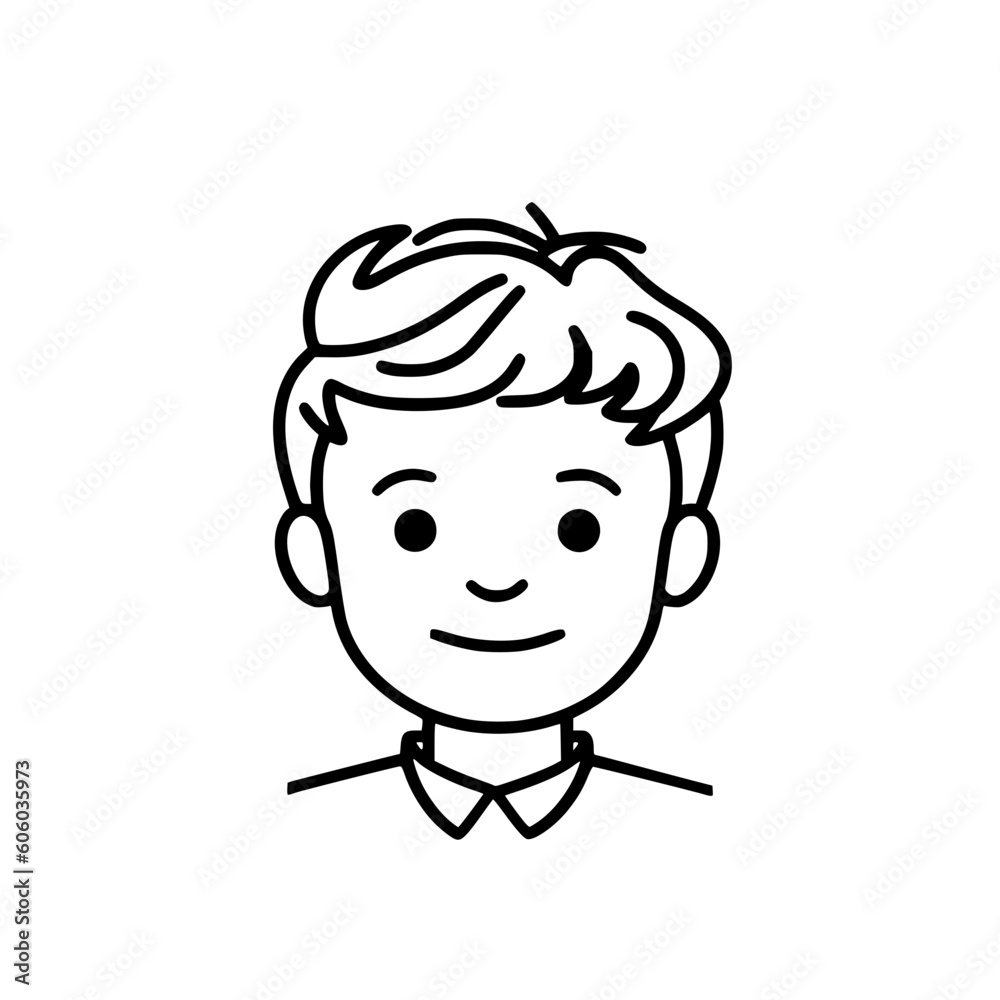 Boy portrait vector illustration isolated on transparent background Boy portrait vector illustration isolated on transparent background