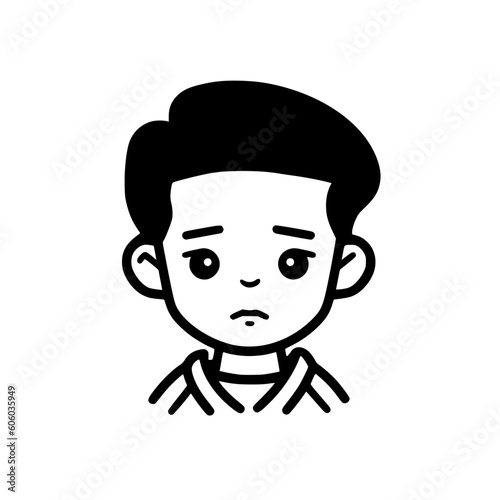 Boy portrait vector illustration isolated on transparent background