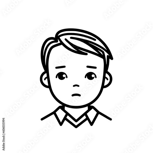 Boy portrait vector illustration isolated on transparent background