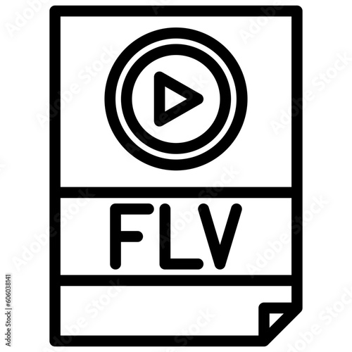 FLV outline icon photo