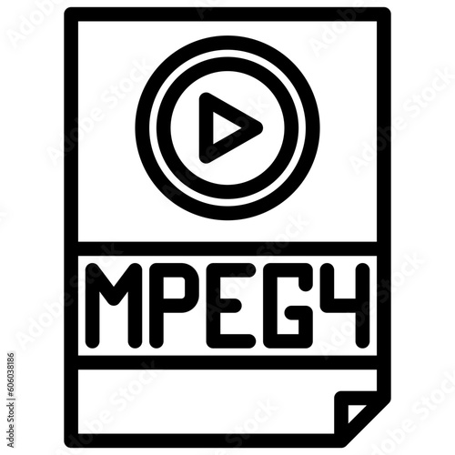 Mpeg4 outline icon photo