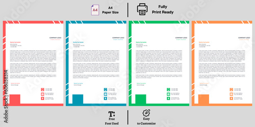 Corporate modern letterhead design template. creative modern letterhead design template for your project. Printable A4 size, Template.