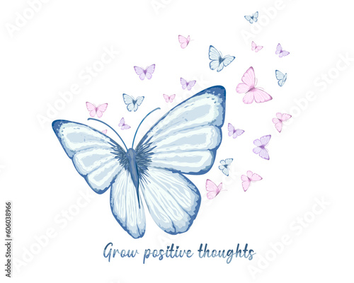 pastel watercolor butterfly hand drawn design