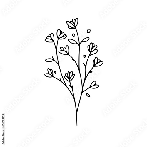 Twig vector illustration isolated on transparent background