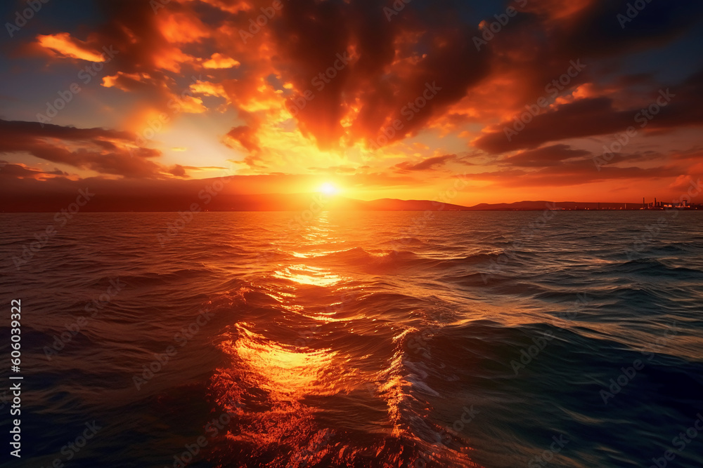 the most beautiful sunset. AI generative