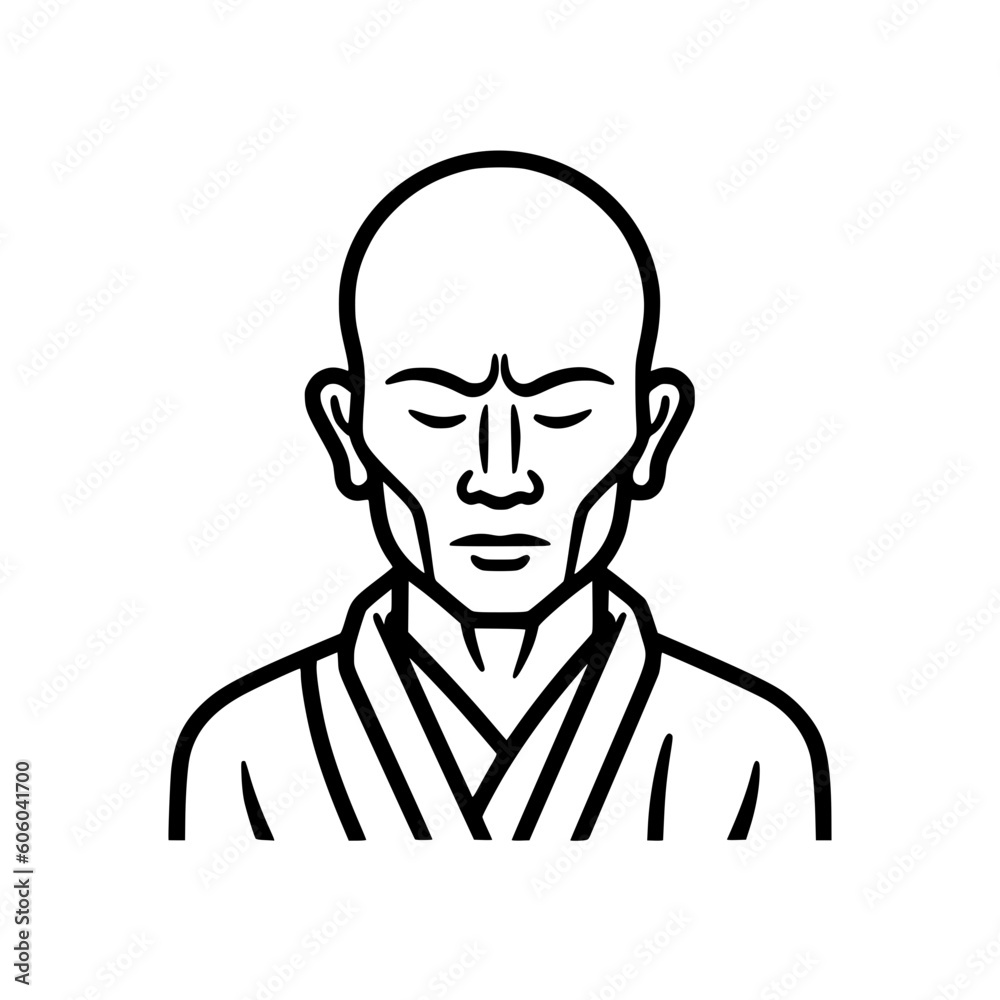 Buddhist monk vector illustration isolated on transparent background Buddhist monk vector illustration isolated on transparent background