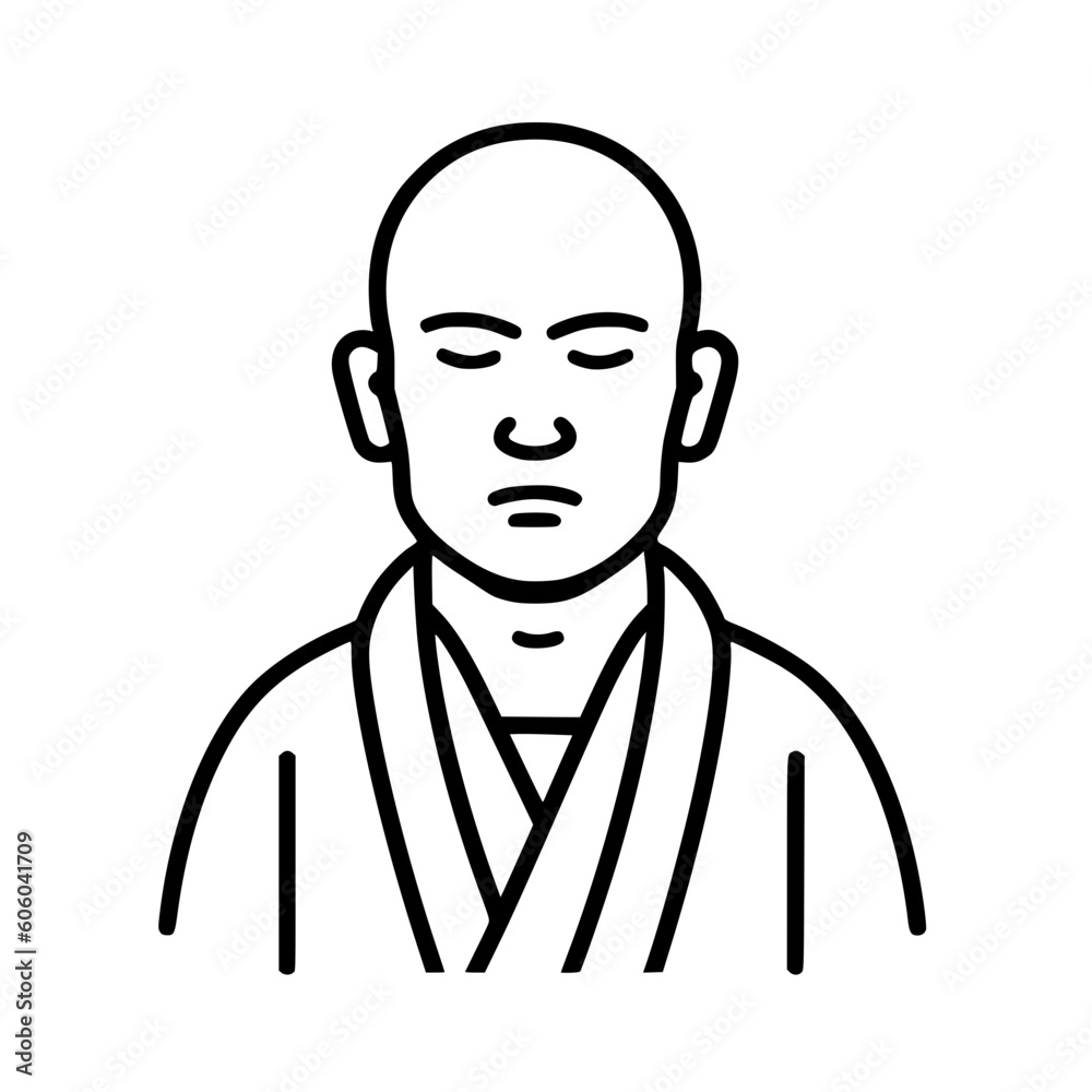 Buddhist monk vector illustration isolated on transparent background Buddhist monk vector illustration isolated on transparent background