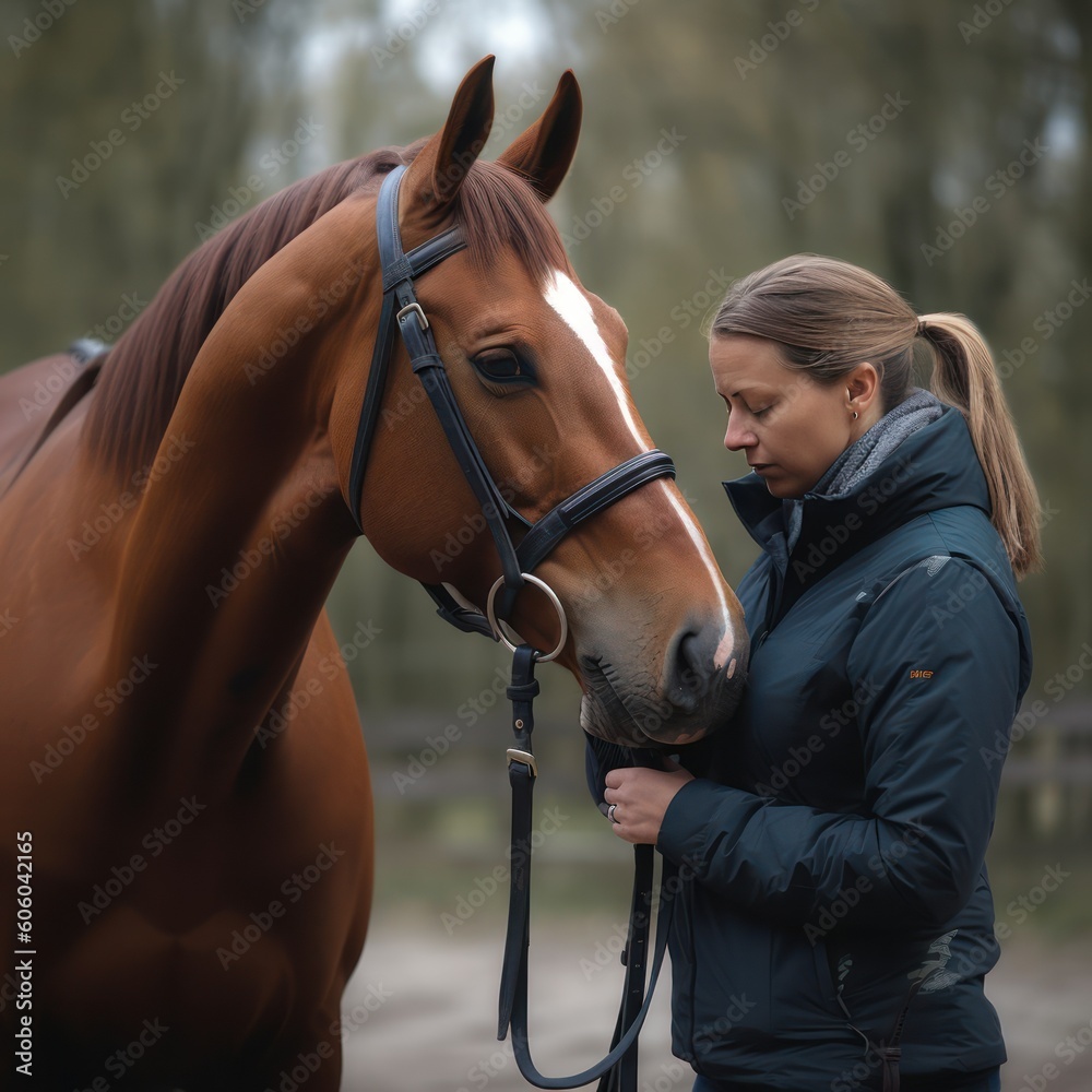 Obraz premium woman with horse