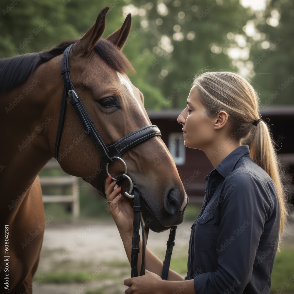 Obraz premium woman with horse